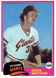 1981 Topps Baseball Cards      336     Eddie Whitson
